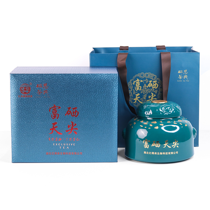 富硒天尖典藏散茶产品图：传统天尖散茶，条索紧实，深褐色茶叶特写